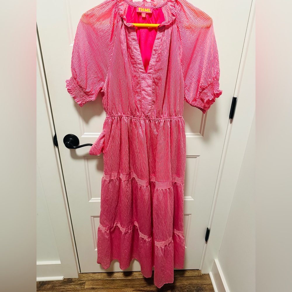 THML Pink Striped Maxi Dress